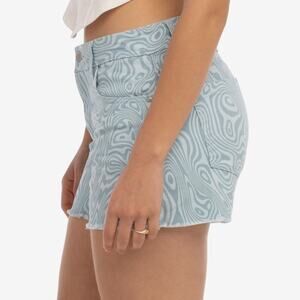 RSQ High Rise Shorts Blue Size 25 Statement Print Y2K